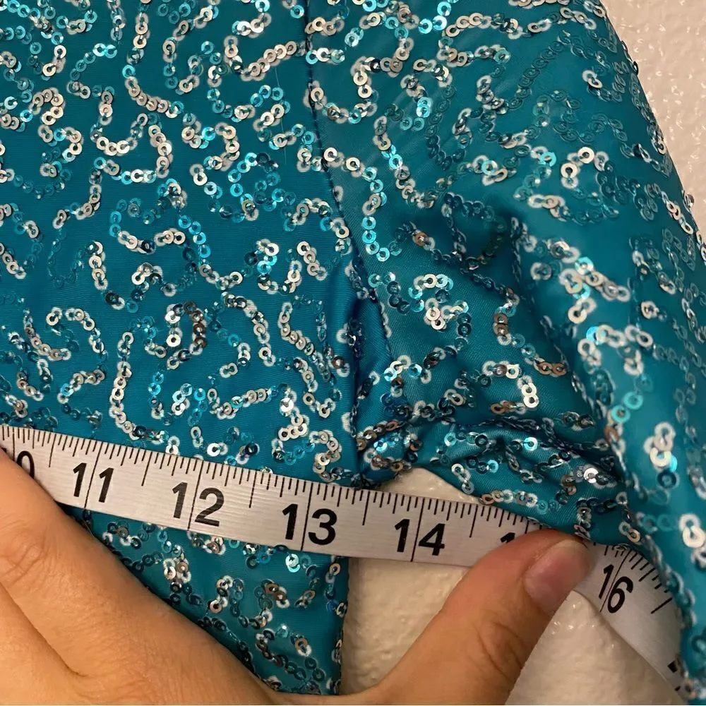 WEISSMAN Dance Costume aqua blue teal ombre Lost It To Trying 12731 Child MC